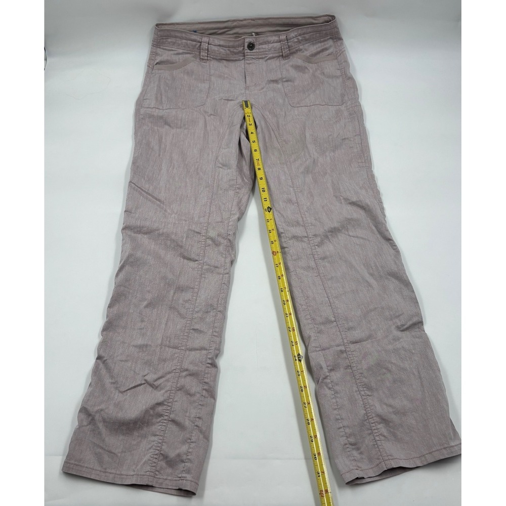 Kuhl Women 12 Reg Cabo Mauve Linen Blend Straight Leg Hiking Outdoor Pants - Picture 6 of 9